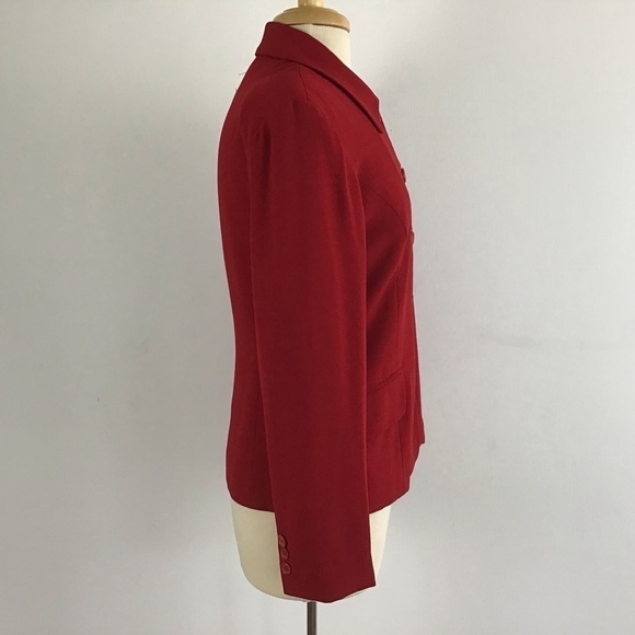 Vintage Isabel Ardee red 5 button lined blazer. Size 4 - Picture 3 of 11